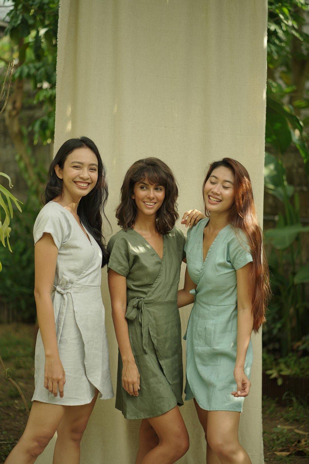 Nataoka - Wrap Dress 洋裝 ( Olive 橄欖綠)