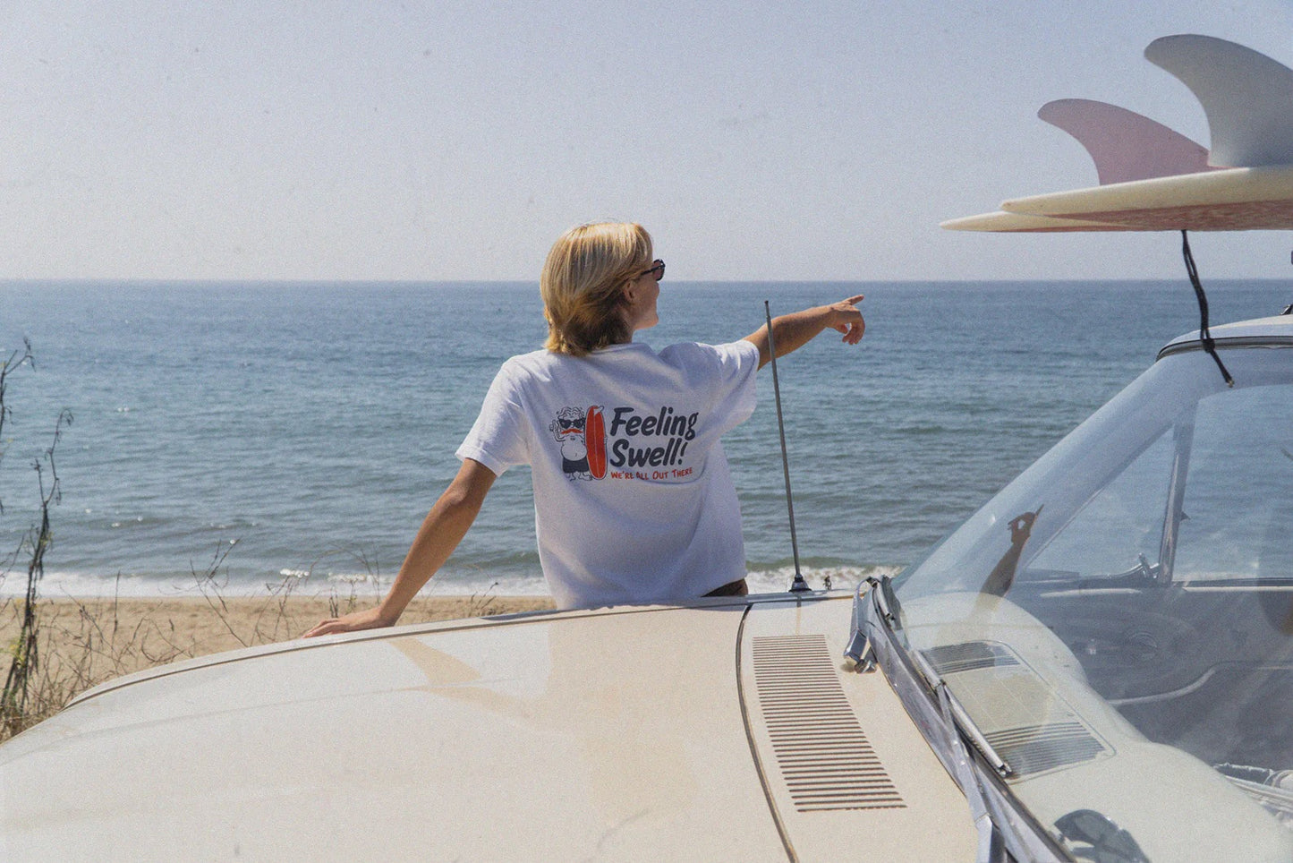 Feeling Swell - Rippin Ricky Tee - White
