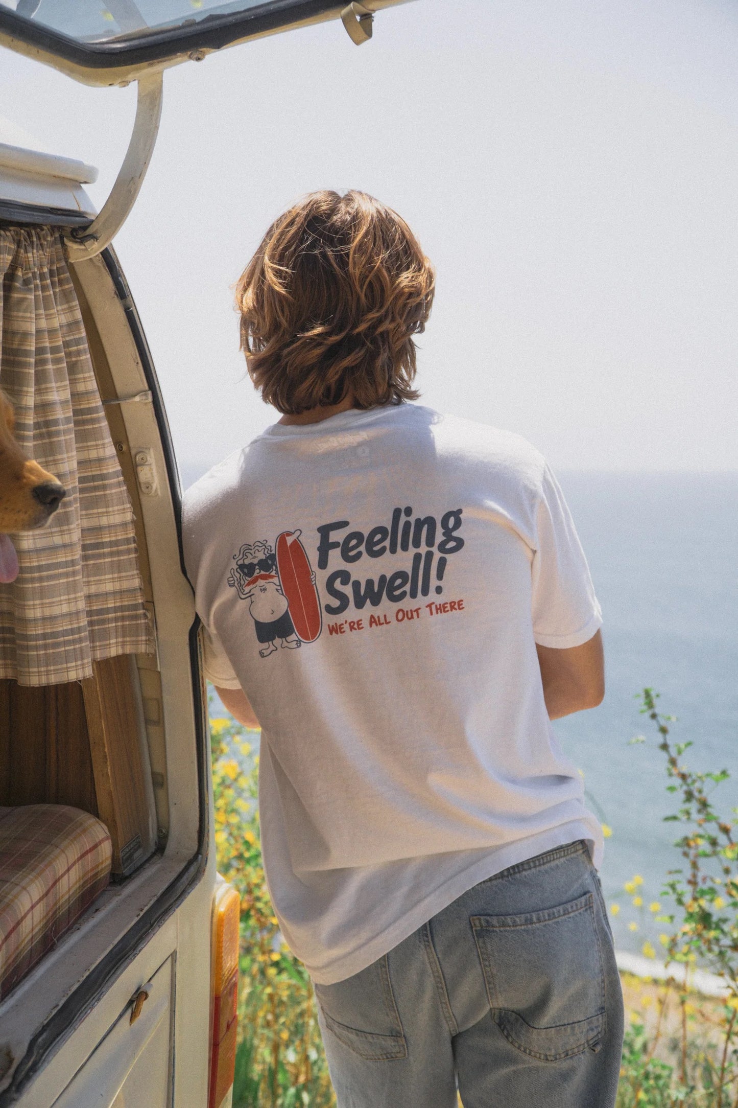 Feeling Swell - Rippin Ricky Tee - White